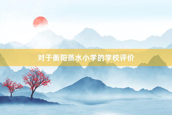 对于衡阳蒸水小学的学校评价